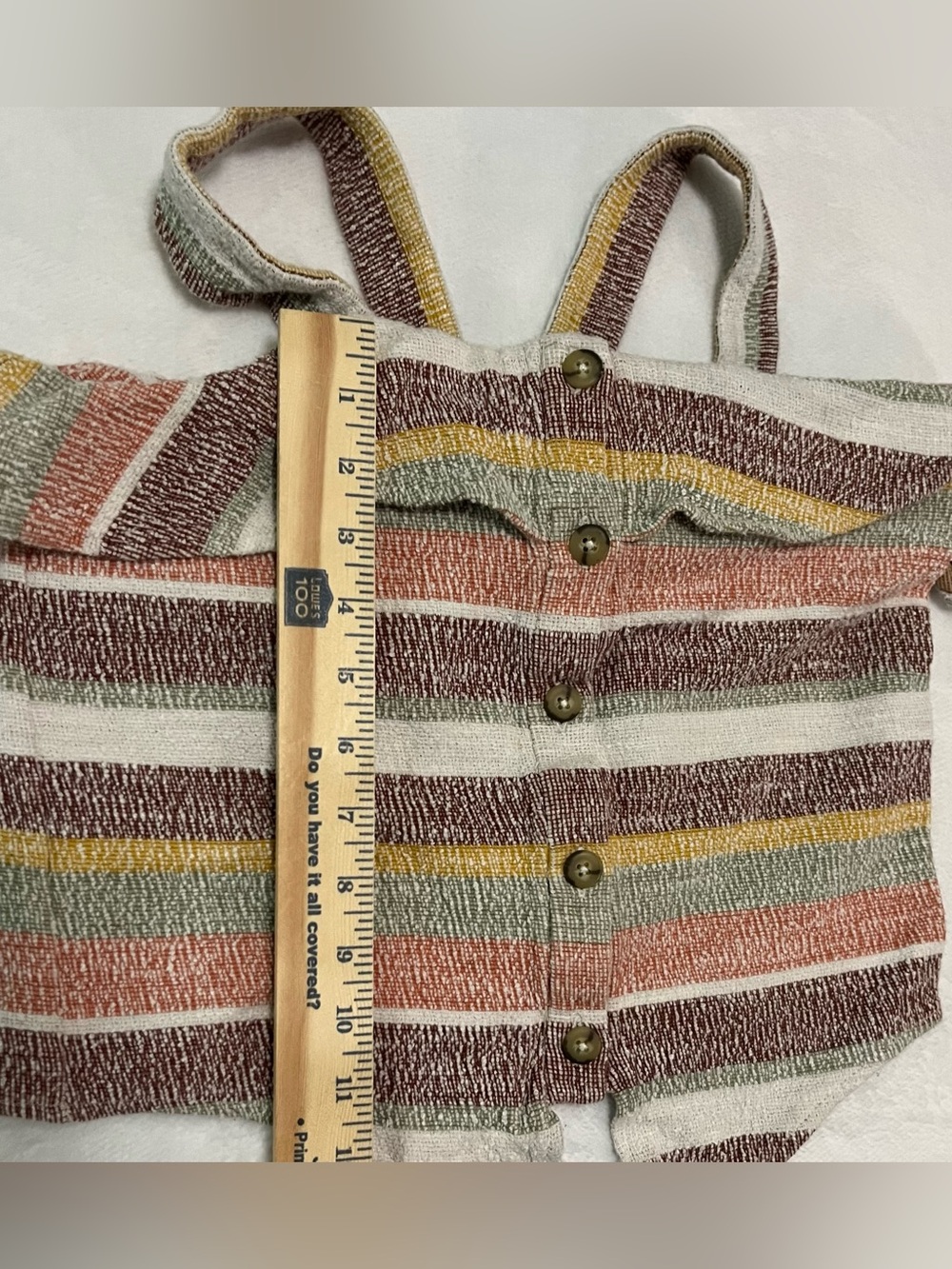 Madewell Texture & Thread 100% Cotton Stripe Tie Front Top Boho Festival Small - Picture 5 of 6